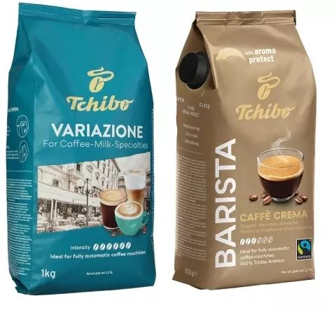 Kawa ziarnista Tchibo Variazione 1kg + Barista Crema 1kg Kawa Ziarnista Zestaw