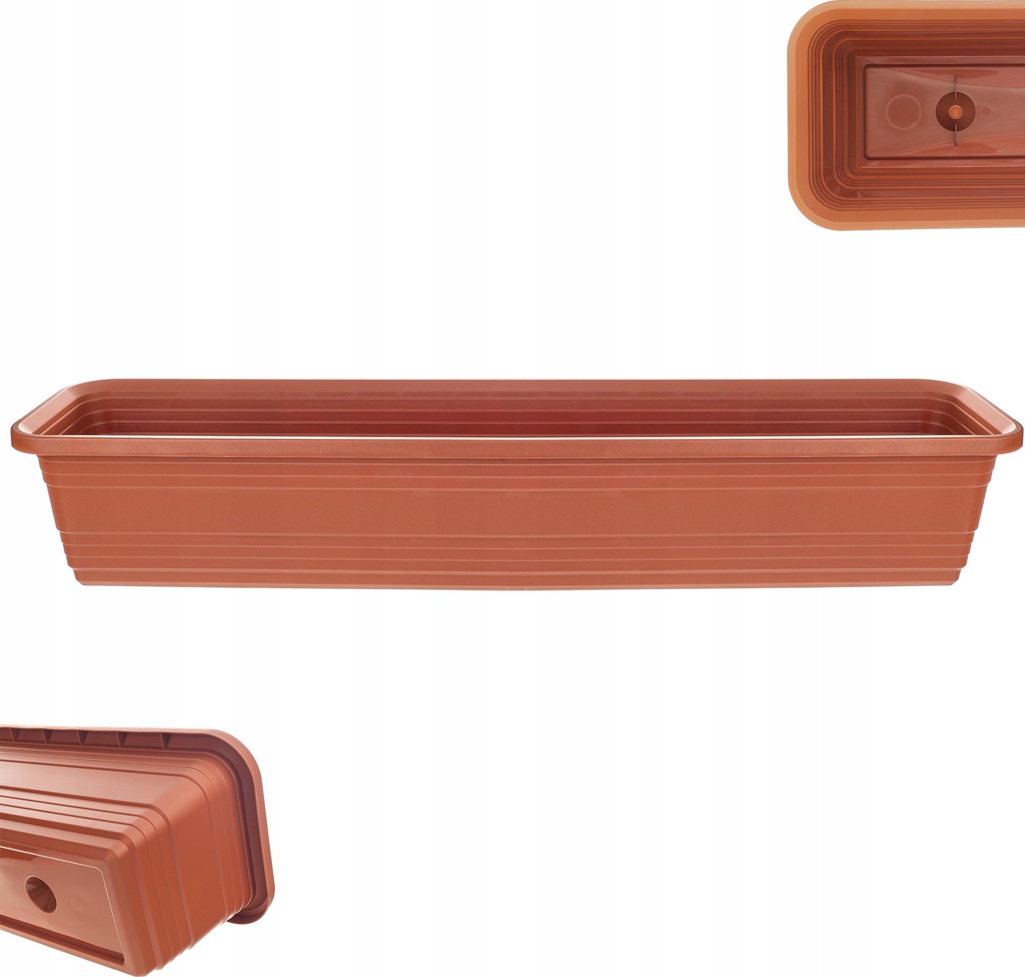 KADAX Skrzynka Balkonowa Doniczka Donica 80cm Ceglasta Skrzynia Na Kwiaty