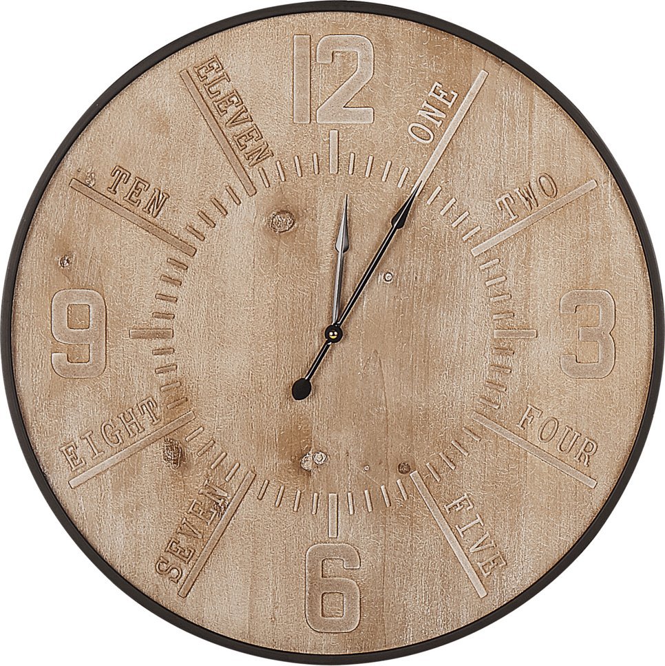 Beliani Zegar ścienny 60 cm jasne drewno DOLE