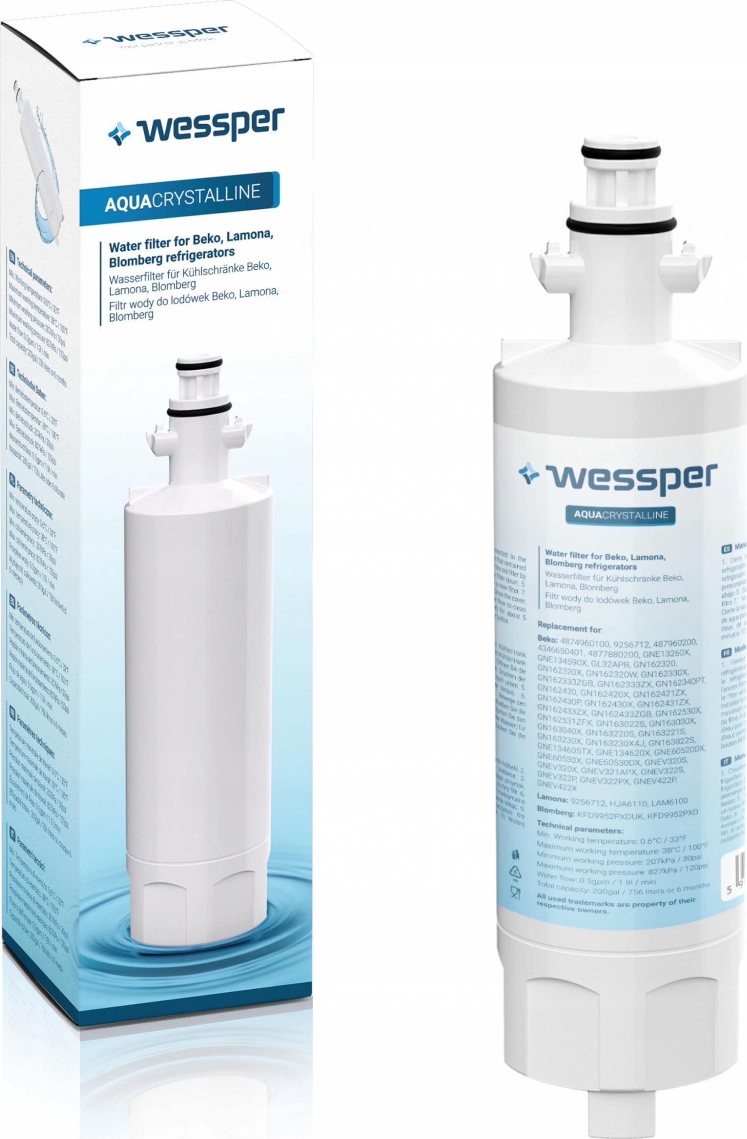 Beko FILTR WODY DO LODÓWKI BEKO kod: 4874960100