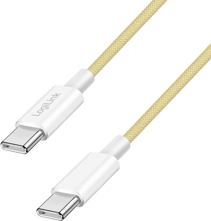 LogiLink USB-C 1.0m w nylonowym oplocie żółty