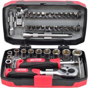 Zestaw narzędzi AWTools ZESTAW KLUCZY 38el. 1/4" BLACK LINE