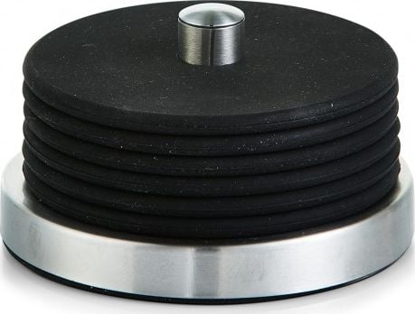 Zeller Zeller, 7-częściowy zestaw silikonowych podkładek ze stojakiem, czarny