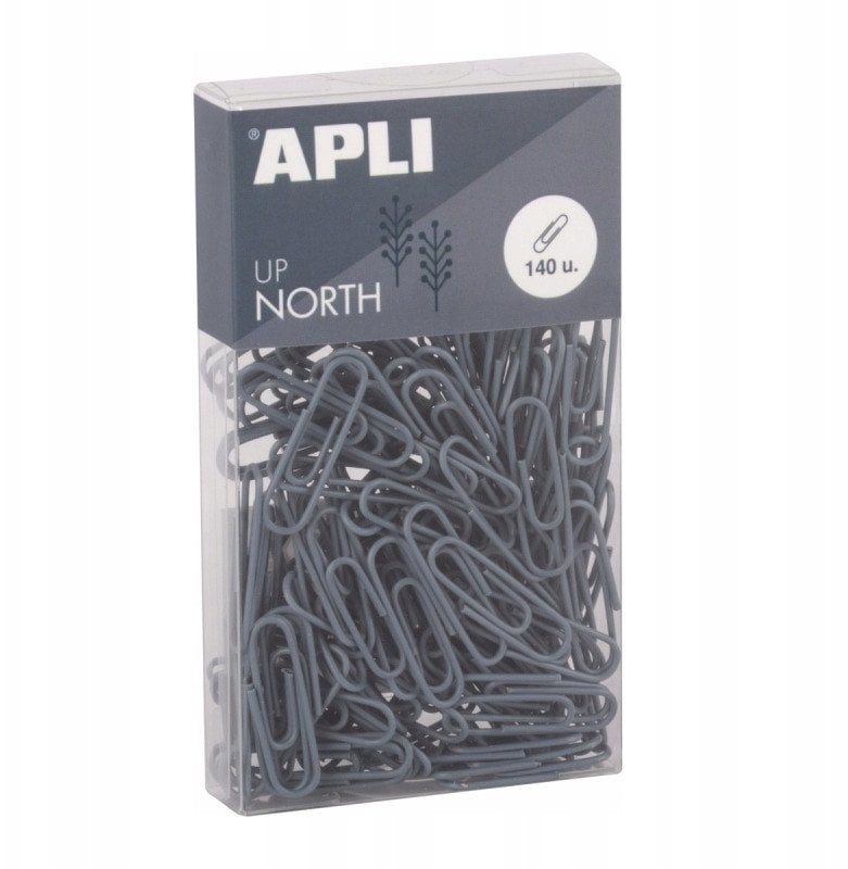 Spinacze okrągłe APLI Up North, 28mm, 140szt., pudełko z zawieszką, niebieskie