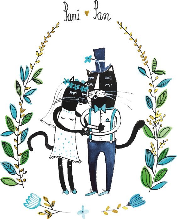 HENRY Karnet B6 Ślub Czarne koty