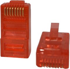 NetRack GoldMax Wtyk 50U RJ45 UTP linka Cat.5e czerwony 100szt. (105-50RGM)