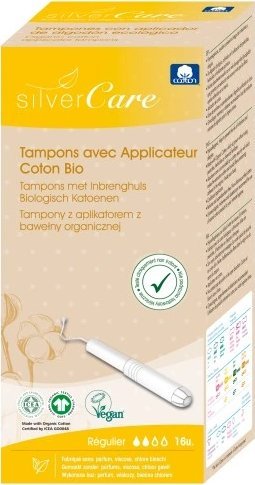 Masmi Silver Care tampony z aplikatorem z bawełny organicznej Regular 16szt