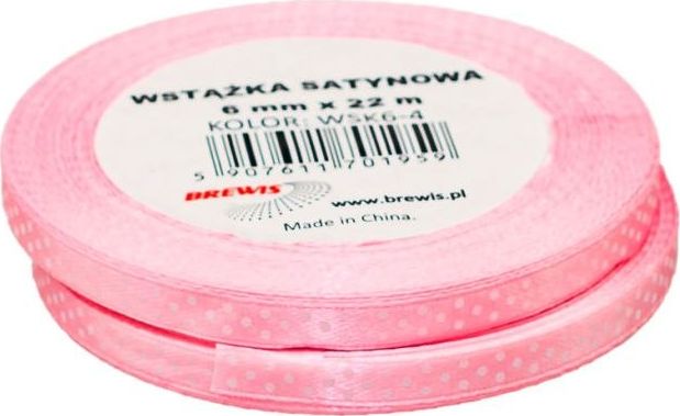 BREWIS Wstążka satynowa BREWIS kropki 6mm WSK6-4 Brewis