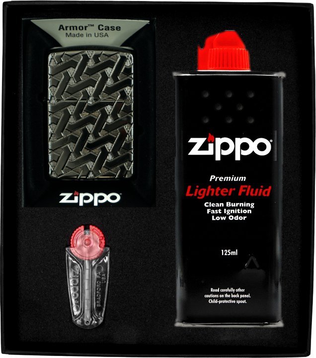 Zestaw ZIPPO Zapalniczka GEOMETRIC WEAVE DESIGN Prezentowy No1