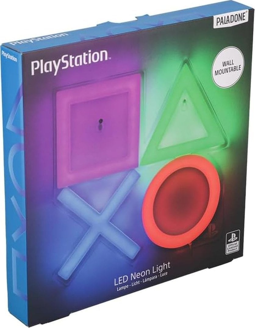 Paladone Paladone Playstation Lampka neonowa LED ścienna (Neon Light Wall Mountable LED)