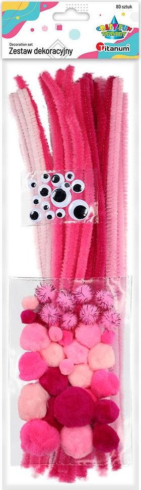 Titanum Druciki kreatywne pompony oczka 80el CRAFT-FUN