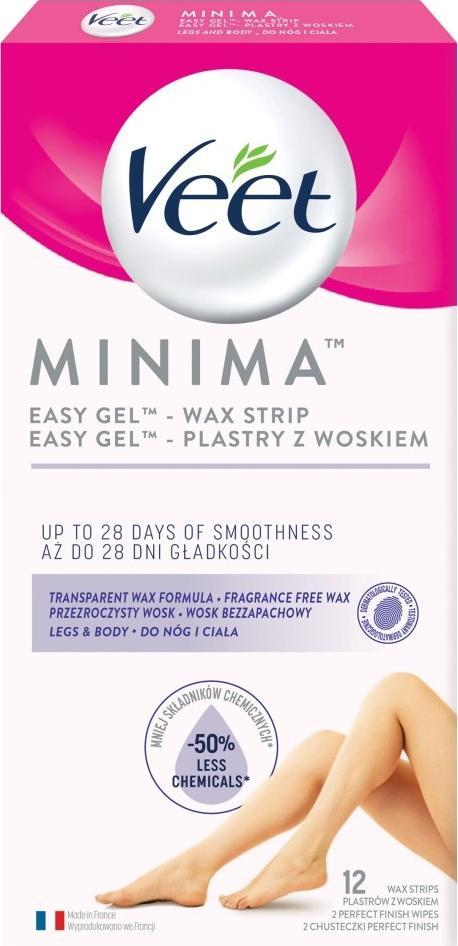 Veet VEET_Minima Easy Gel plastry do depilacji z woskiem 12szt.