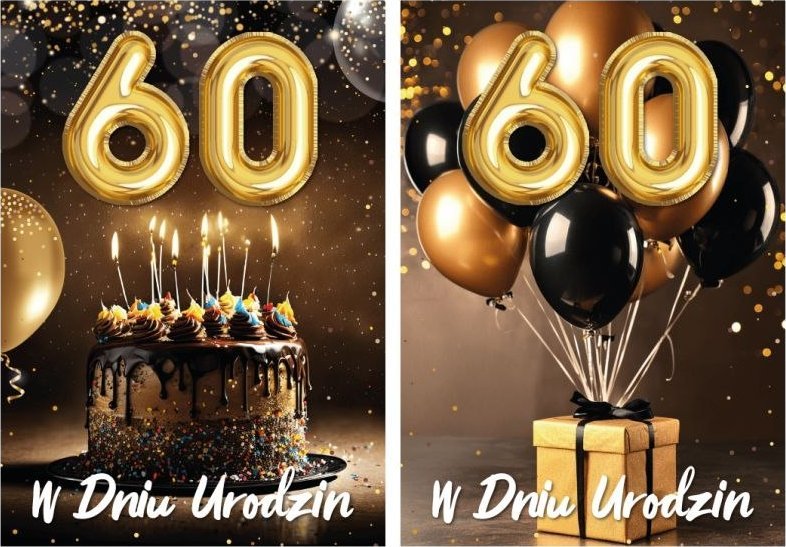 Kartki karnet FL-05 Urodziny 60