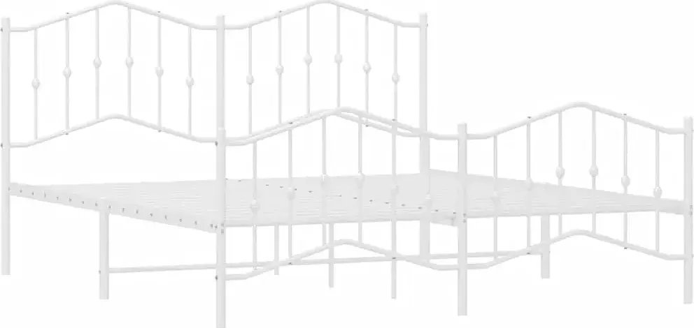 Elior Białe metalowe łózko małżeńskie w stylu loft 160x200 cm - Emelsa