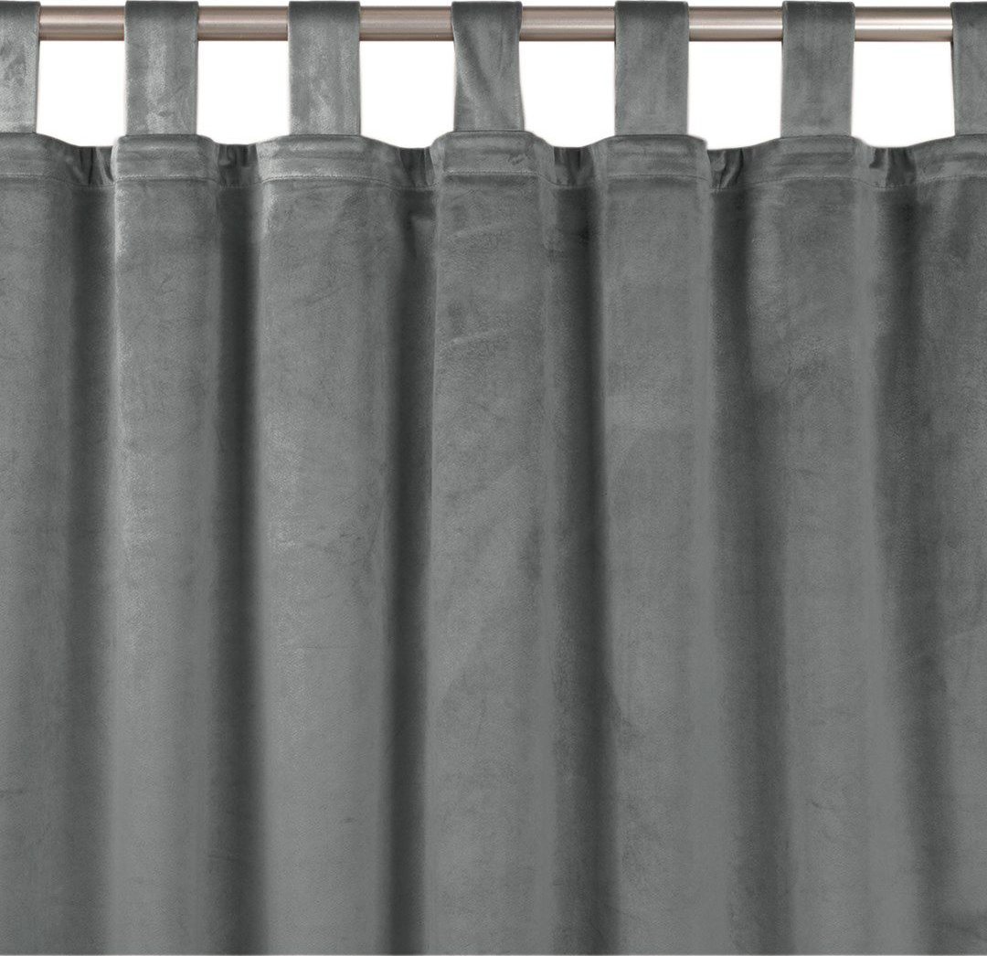 Homede Homede Zasłona VILA velvetowa na szelkach 400x245 grafitowa