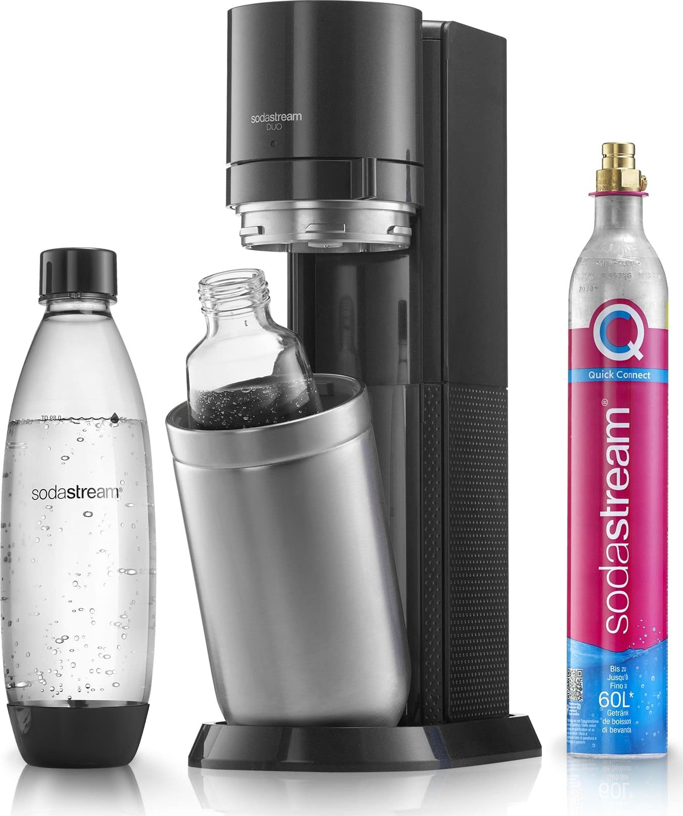 Saturator Sodastream Duo + 2 butelki + gaz Czarny