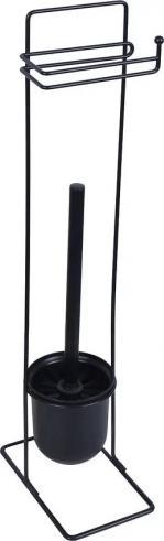Bros Stojak do WC ze szczotką zestaw Square czarny