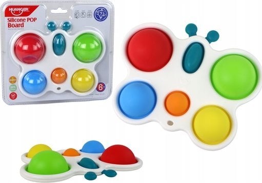 LeanToys Silikonowa Tablica Kolorowy Motylek Pop It Edukacyjny