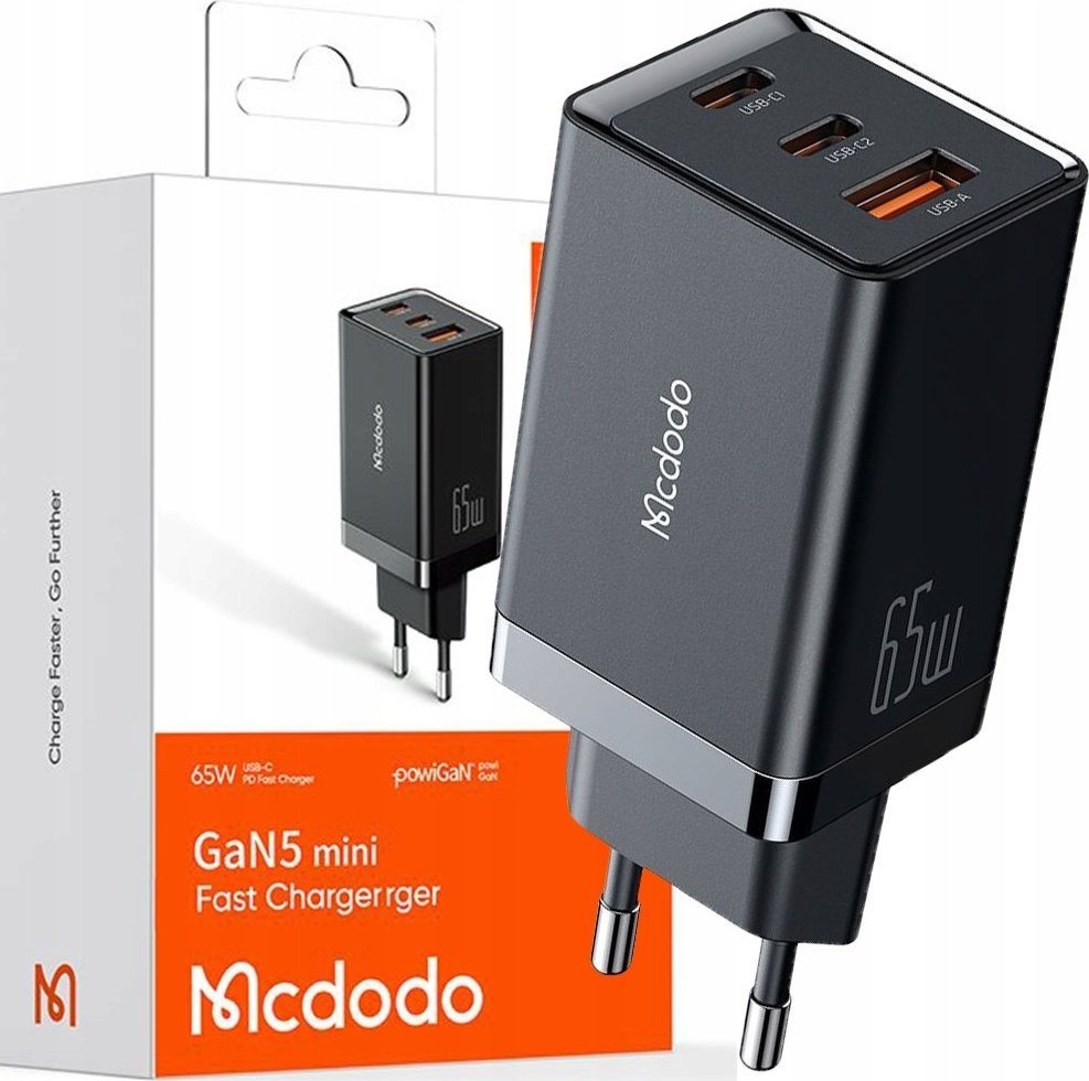 Ładowarka Mcdodo ŁADOWARKA USB-C USB-A, GAN 5 PRO, SZYBKA, 65W, MCDODO