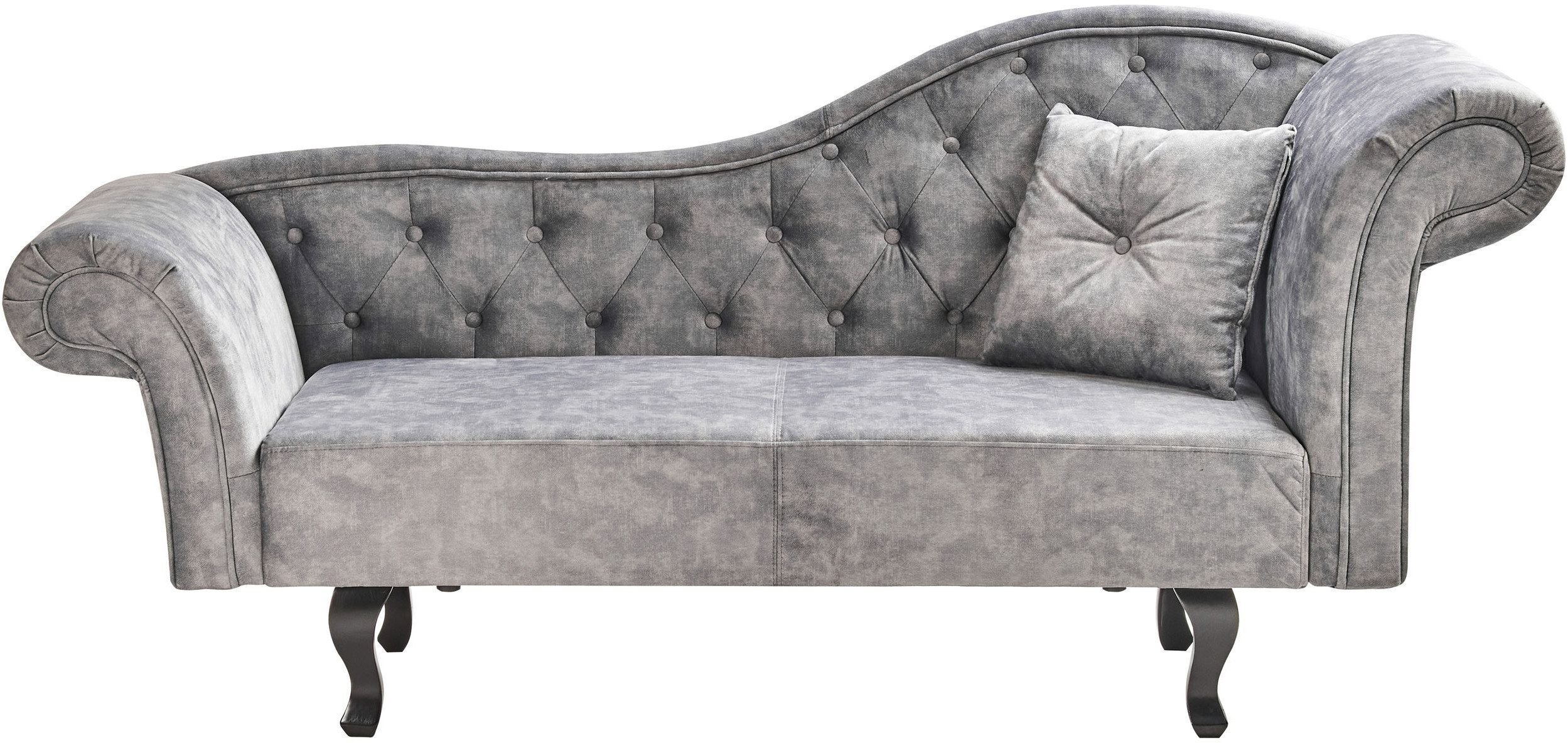 Szezlong welurowy prawostronny szary LATTES II