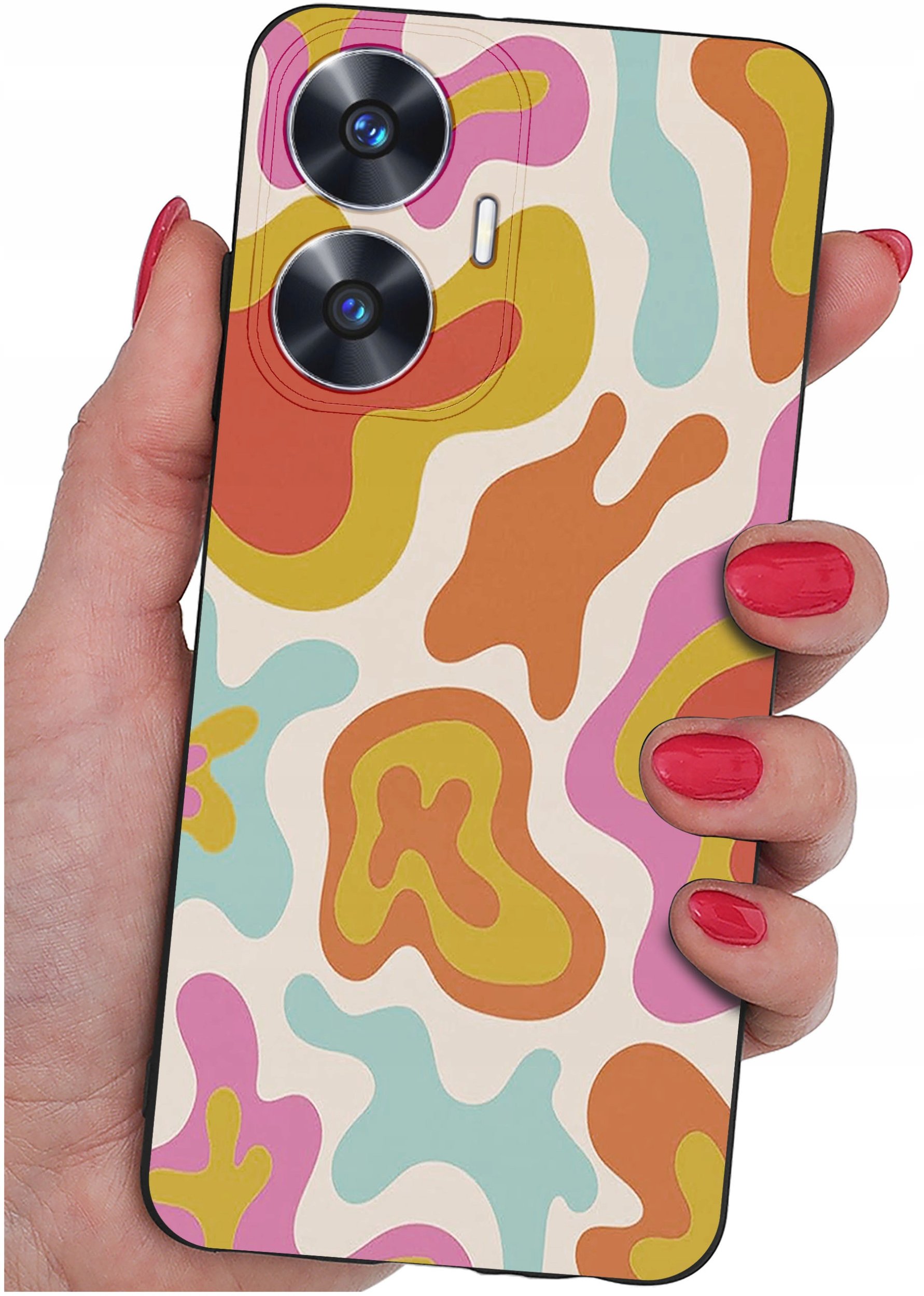 ETUI do Realme C55 WZORY |SILIKONOWE MATT CASE + SZKŁO 9H