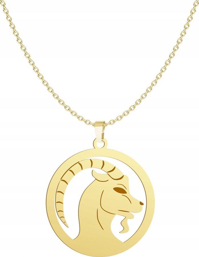 Radziszewska Jewellery Złoty Naszyjnik ze Znakiem Zodiaku Koziorożec 925 GRAWER DEDYKACJA GRATIS