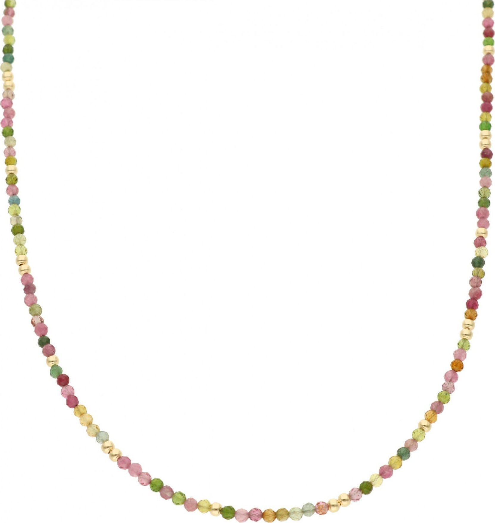 Rosanto Delikatny złoty naszyjnik z turmalinami 45 cm 585 14k