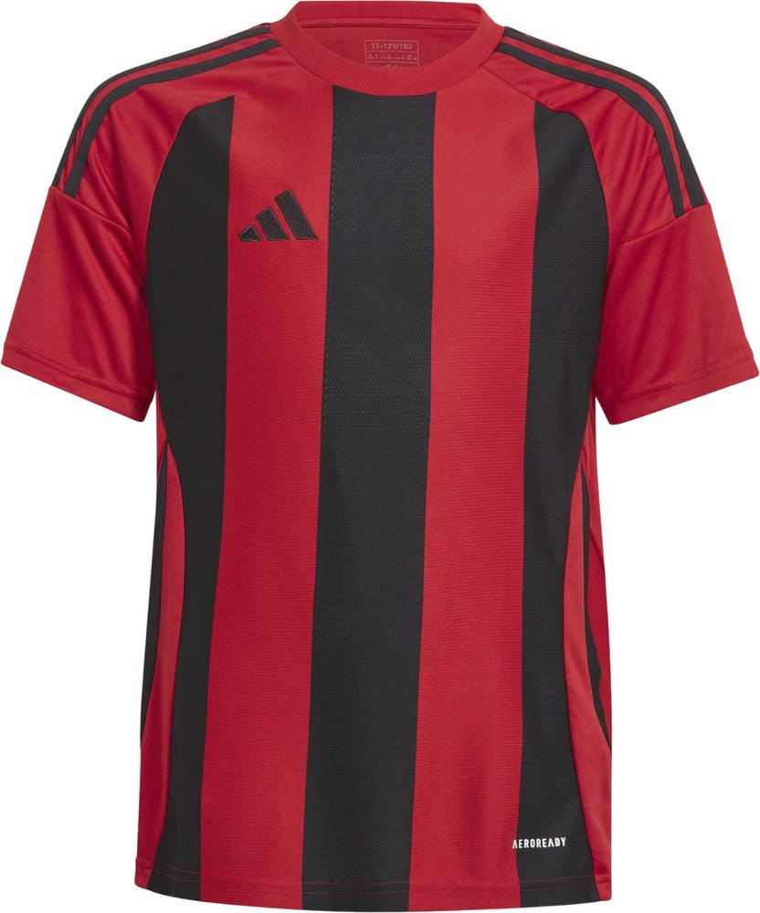 Koszulka dla dzieci adidas Striped 24 czerwono-czarna IW2131 176cm