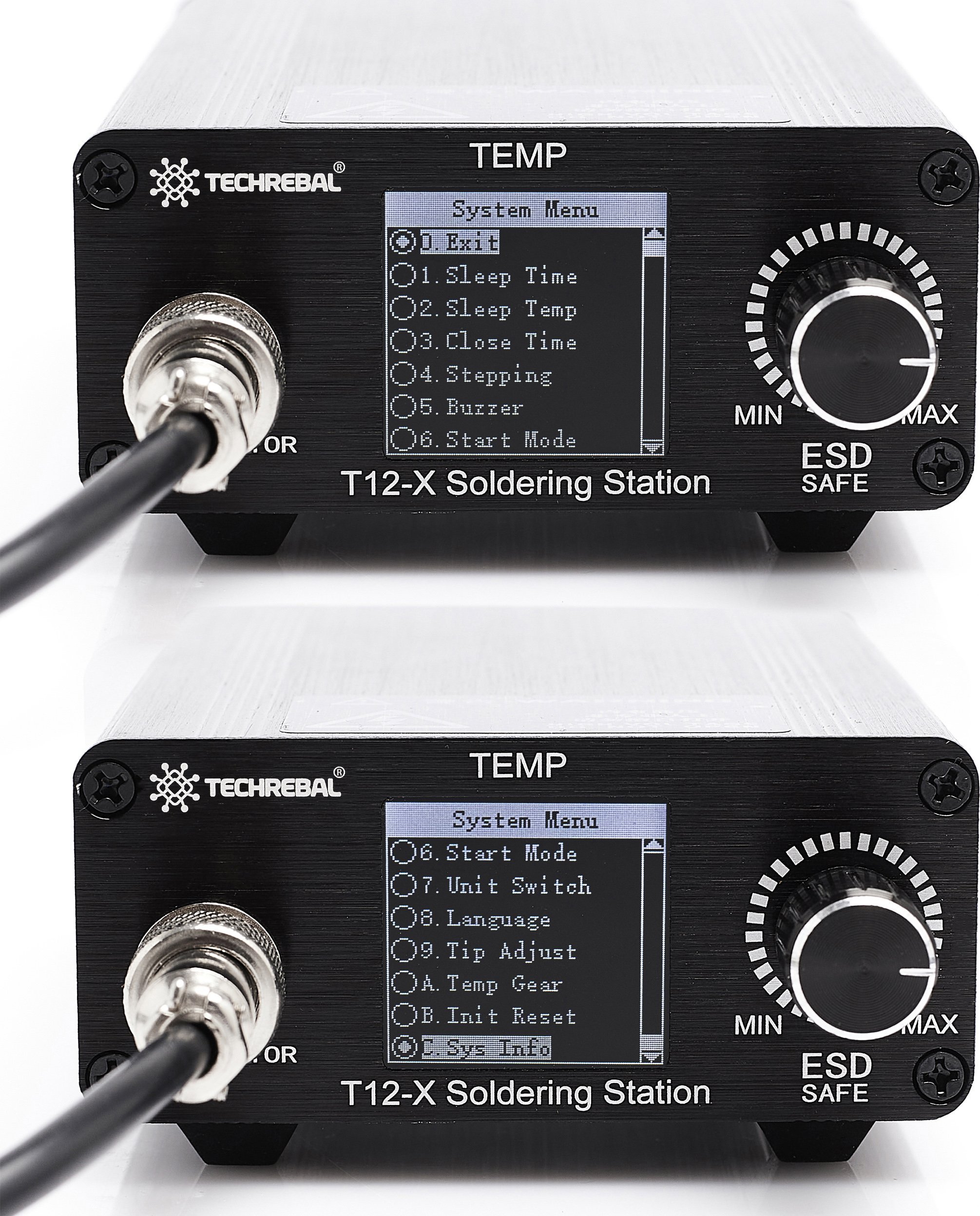 Stacja Lutownicza Lutownica Techrebal T12-X OLED 75W Grot T12 Duży Zestaw