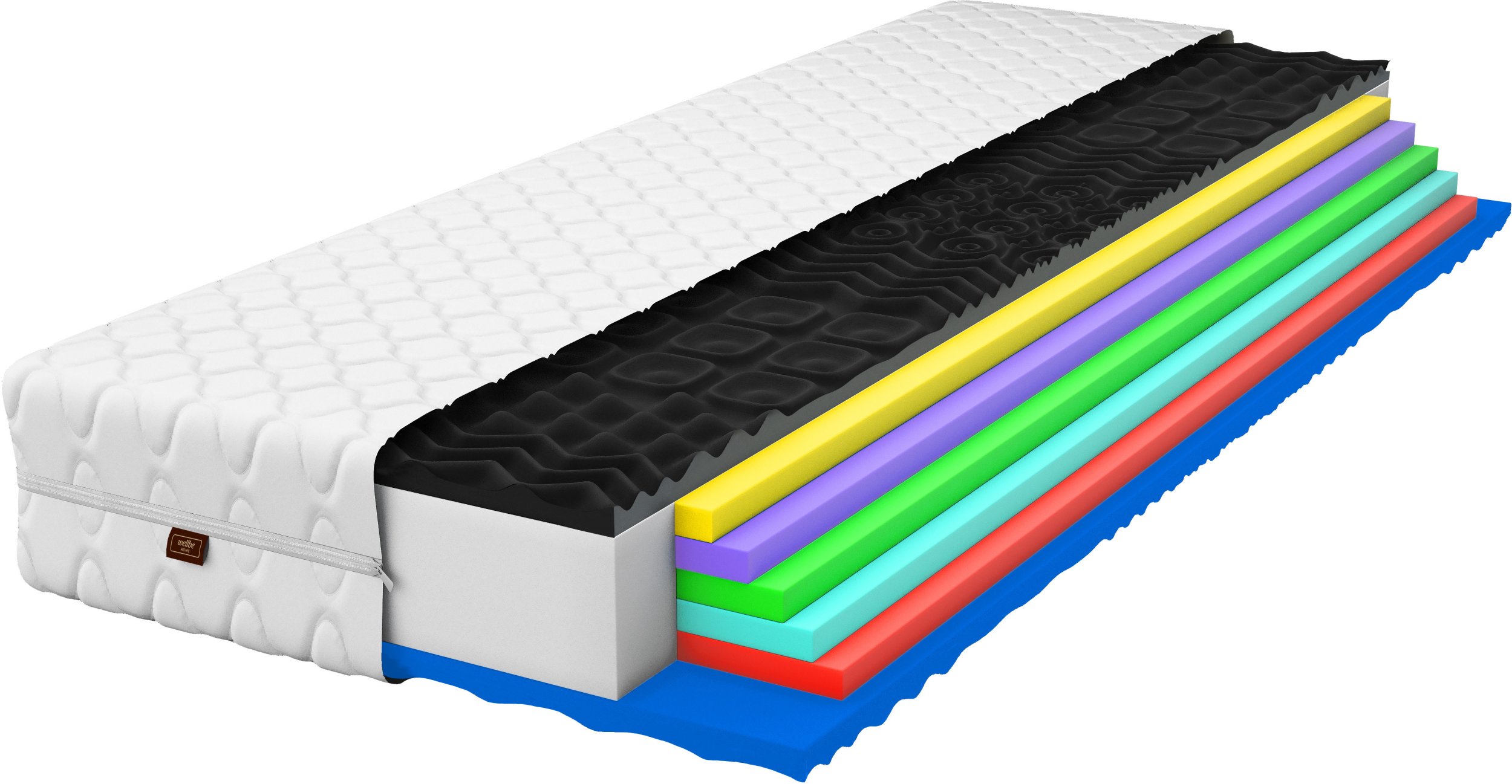 Materac piankowy 90x200 Eco Complex 21 cm z pikowanym pokrowcem masujący antyalergiczny