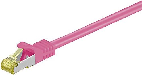 Goobay Wentronic goobay - Patch Cable - RJ-45 (M) to RJ-45 (M) - 10,0m - SFTP, PiMF -Cat.7 Raw Cable - Halogen Free, Shaped, without Hook - Magenta (9