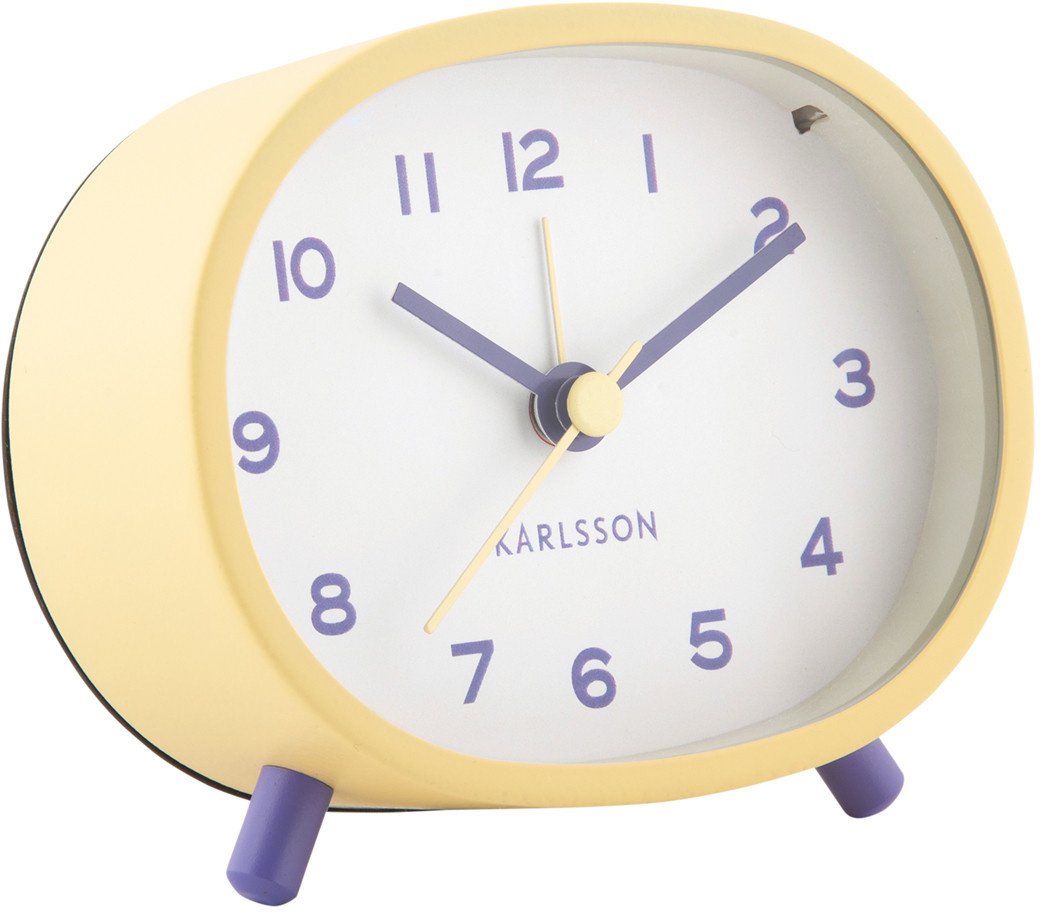 Karlsson Budzik KA6025LY żółty owalny 9 x 8 cm