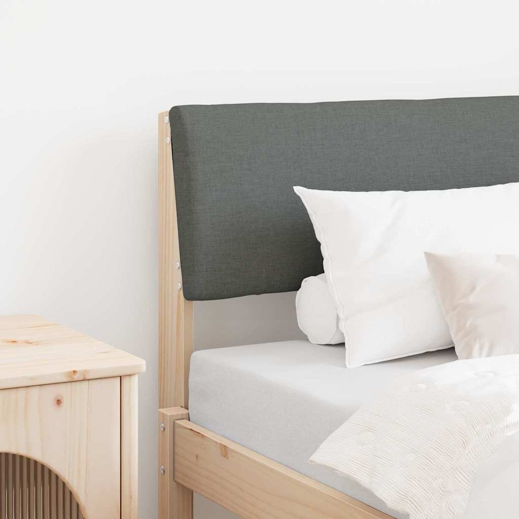 vidaXL Tapicerowane wezgłowie Ciemnoszary 75 cm Lite drewno sosnowe