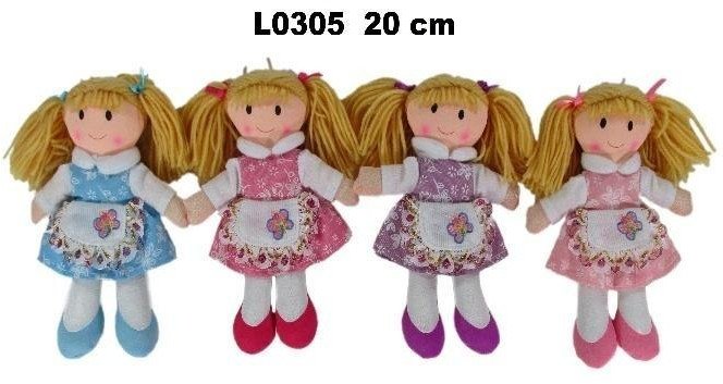 Sun-Day Lalka szmacianka 20cm 4 wzory 156457 MIX cena za 1 szt