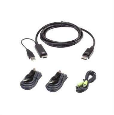 Aten Zestaw kabli KVM 2L-7D02UHDPX4 HDMI-DP, True 4K