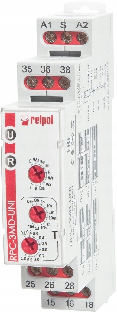 Przekaźnik czasowy 3P 8A 12-240VAC/DC AgSnO2 RPC-3MD-UNI 856583
