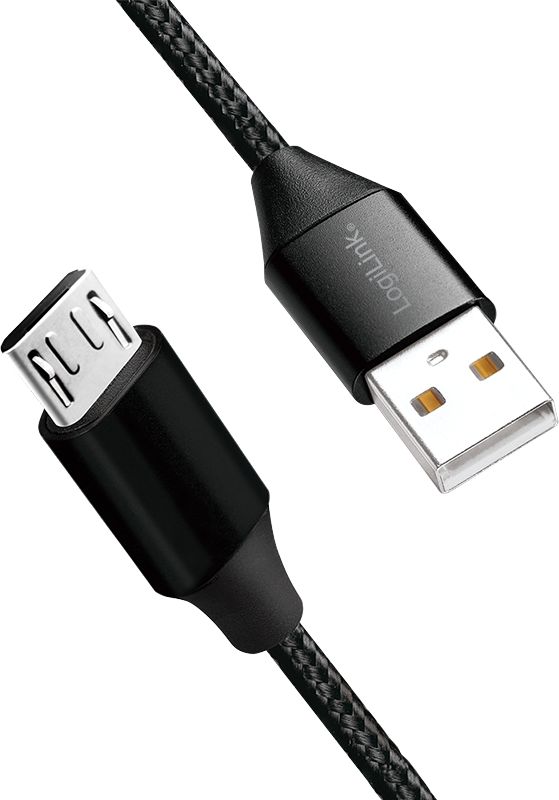 Kabel USB LogiLink USB-A - microUSB 0.3 m Czarny (CU0143)