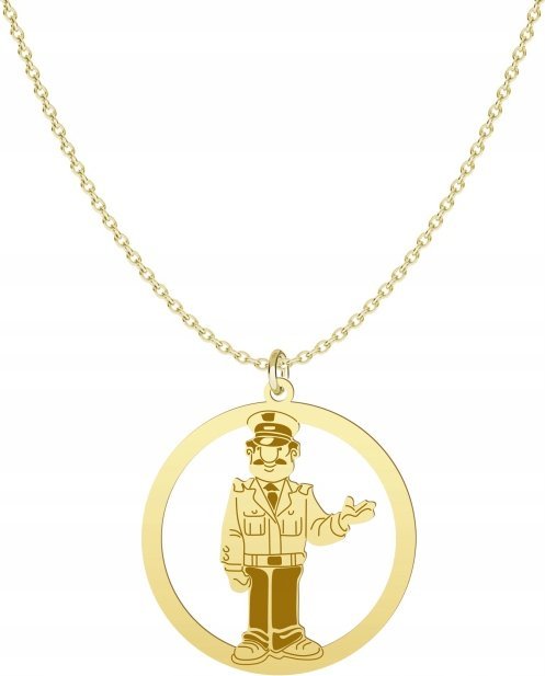 Radziszewska Jewellery Pozłacany Naszyjnik POLICJANT GRAWER GRATIS
