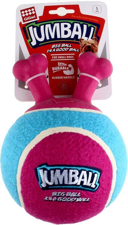 Zabawka dla psa GiGwi Jumball piłka z uchwytami dla małego psa Różowo - Niebieski