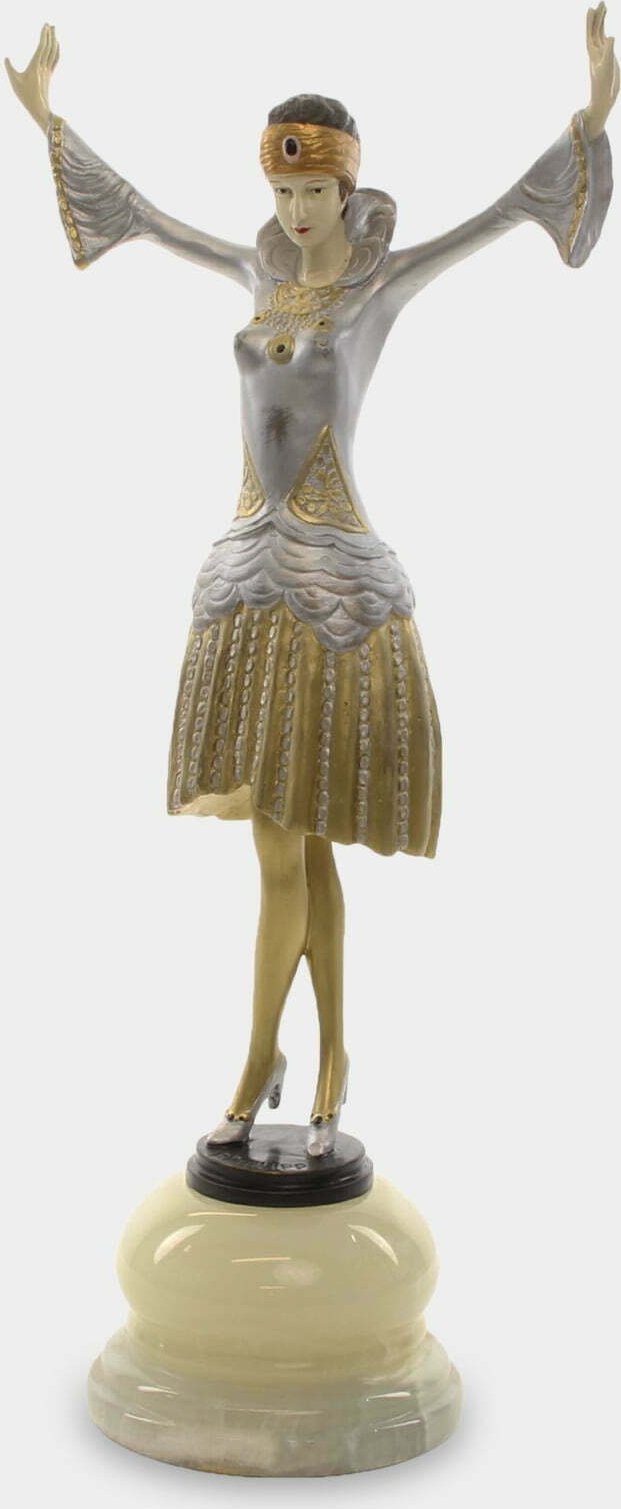 rzezbyzbrazu Tancerka w Turbanie Rzeźba z Brązu