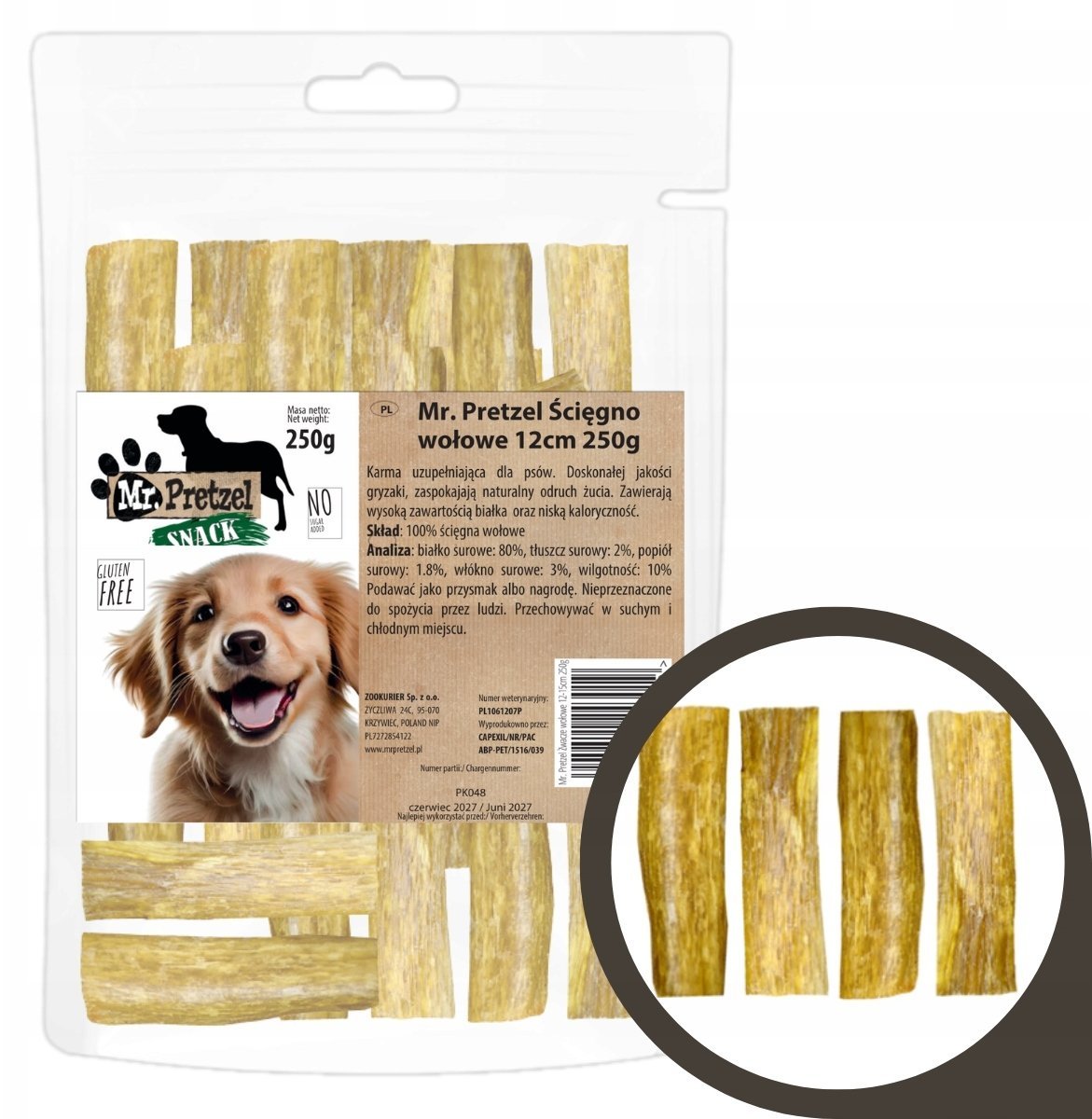 Dymo Mr. Pretzel Wołowe ścięgno 12cm 250g