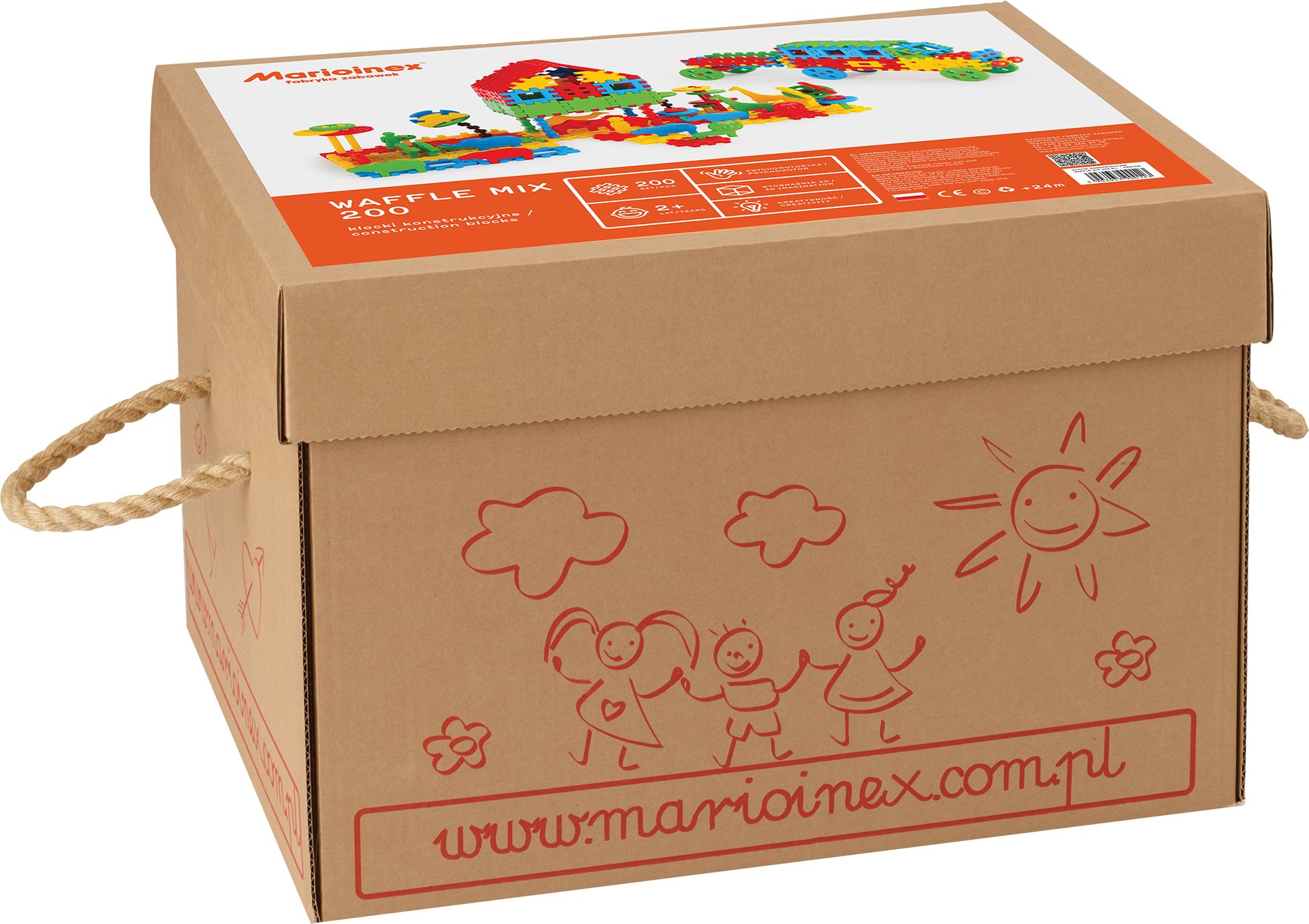 Marioinex Klocki konstrukcyjne Waffle Mix Karton 200 elementów (900123)