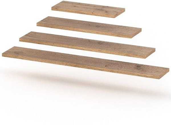 Półki Wiszące Ścienne Nowoczesny Zestaw Drewniany Sypialnia Salon Dąb Wotan