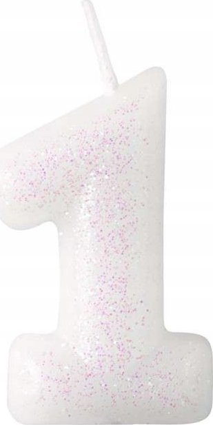 AMSCAN Świeczka cyferka 1 m błyszcząca 9904376