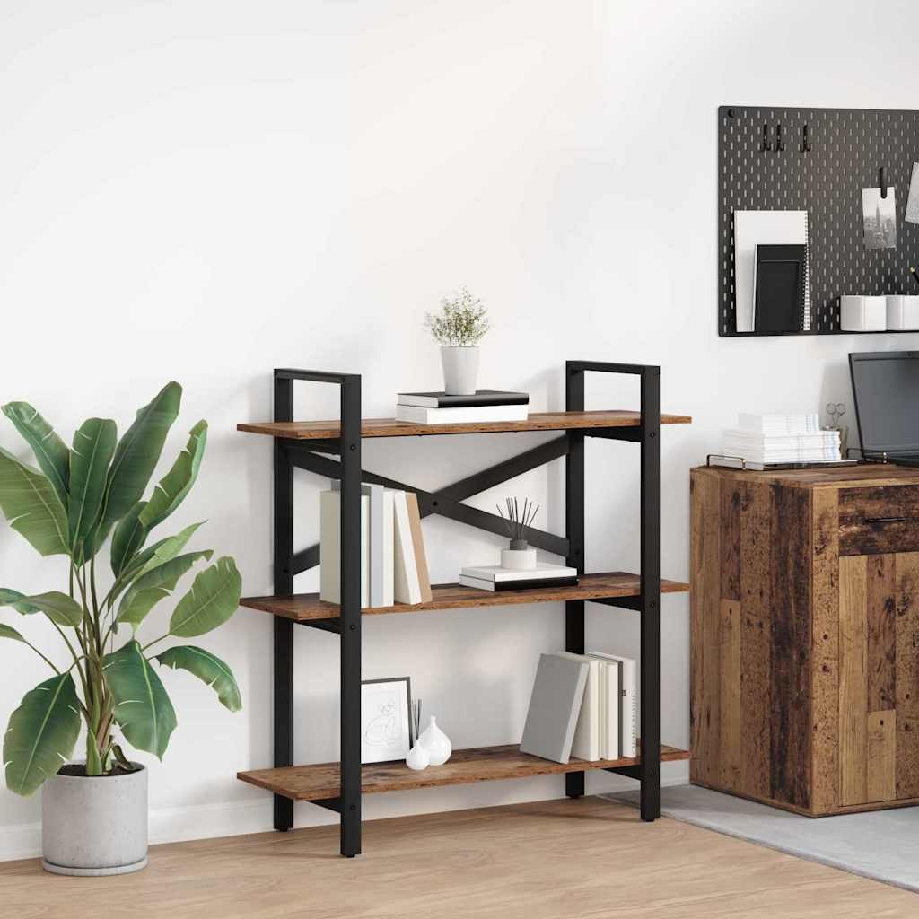 vidaXL Półka na książki Stare drewno 100 x 33,5 x 102 cm