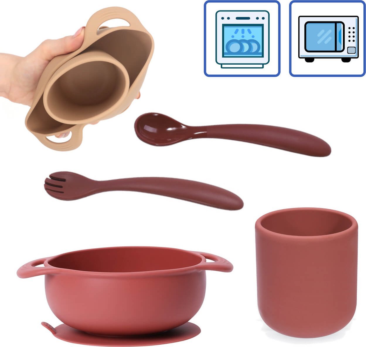 Kean Silicone Miska z przyssawką kubek sztućce silikonowy KEAN