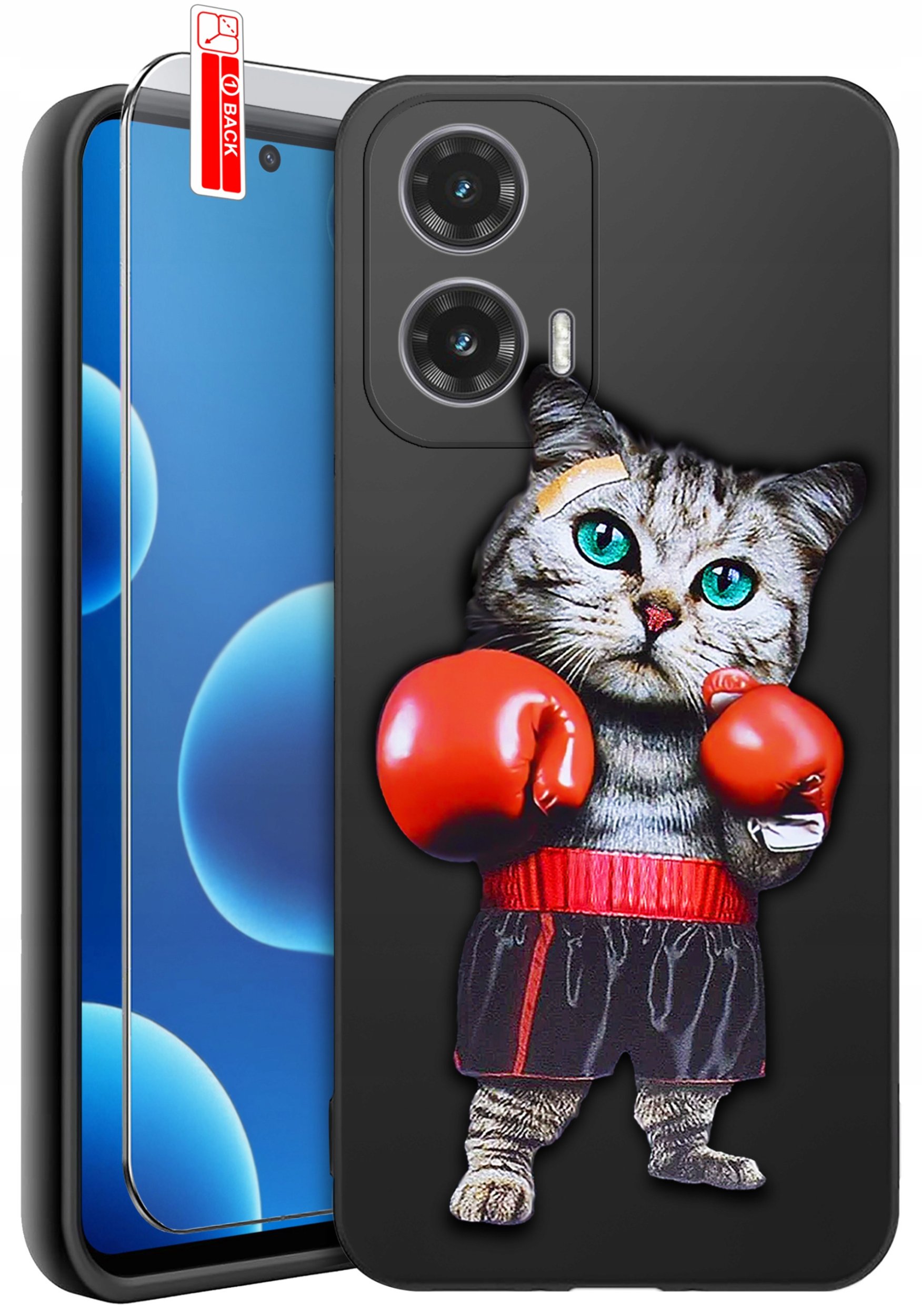 ETUI do Motorola Moto G45 5G | WZORY | SILIKONOWE MATT CASE + SZKŁO 9H