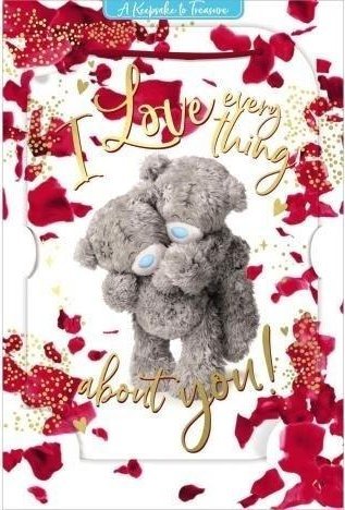 Kartka holograficzna 3D I love everything about...