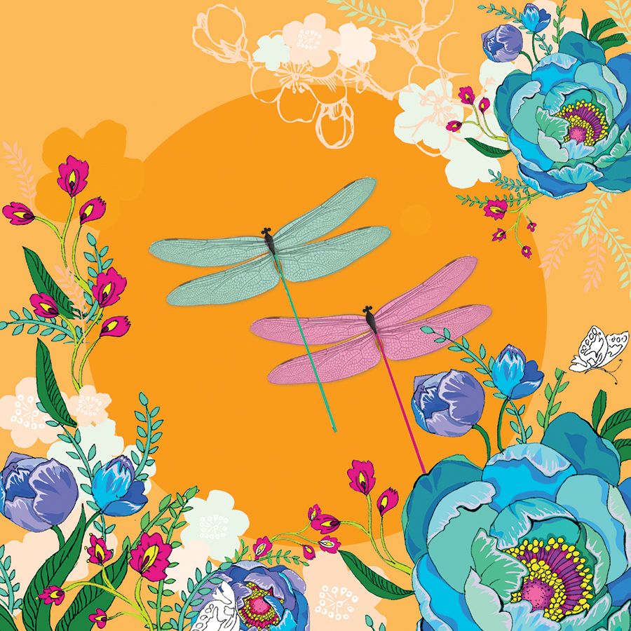 Clear Creation Karnet Swarovski kwadrat Ważki (CL0704)