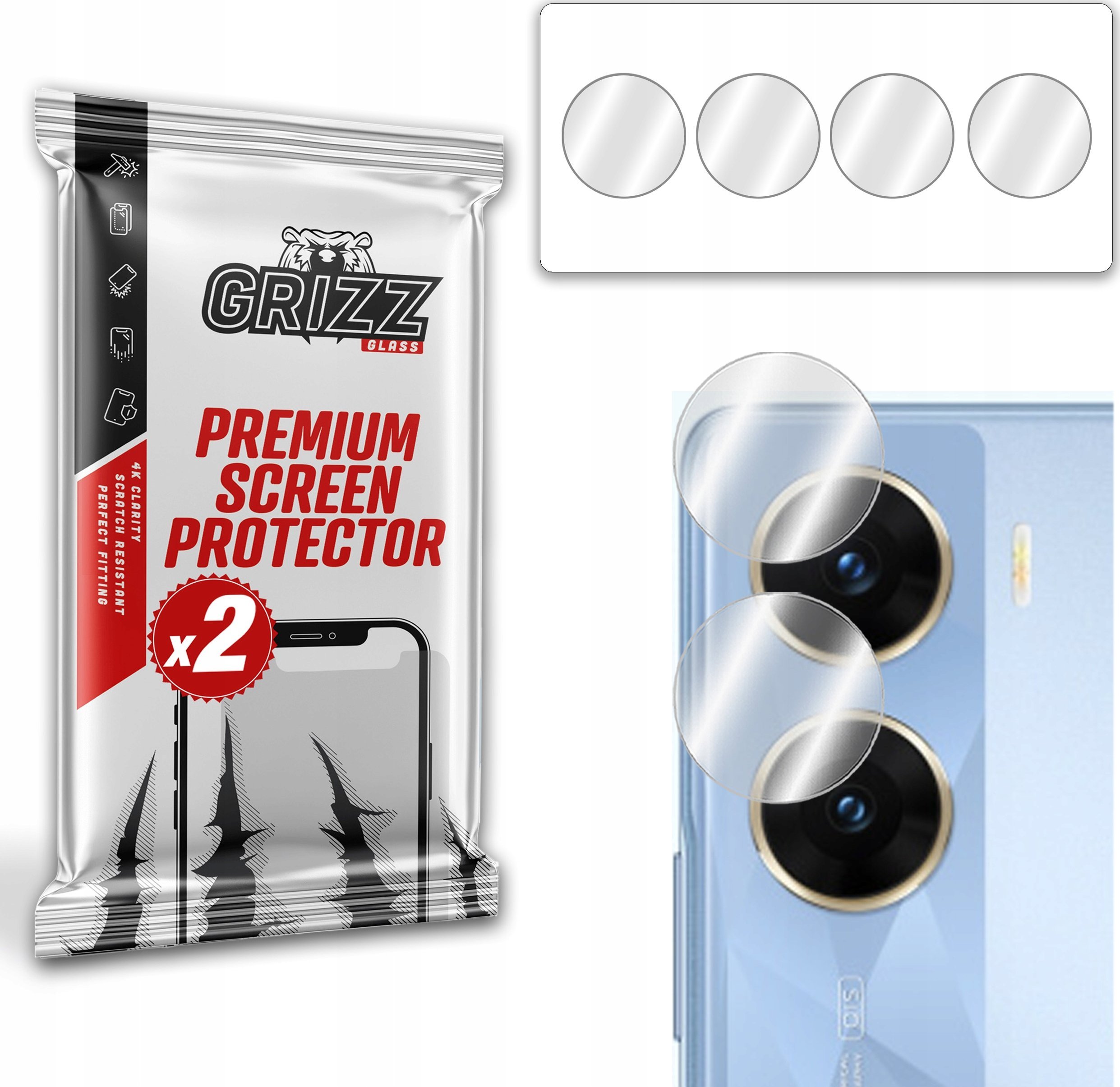 GrizzGlass Szkło na aparat GrizzGlass HybridGlass Camera do Vivo V29e